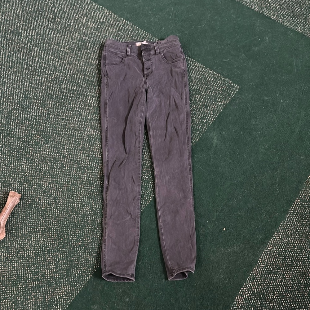 Madewell size 25 tall black jegging high rise waist button fly